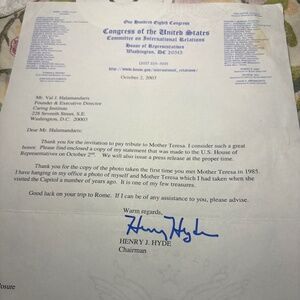 📜 2003 Typed Signed Letter — Congressman Henry J. Hyde — Illinois — Republican